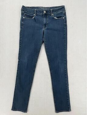 American Eagle Jeans Womens 12 Tall Stretch Denim Blue Medium Wash Classic